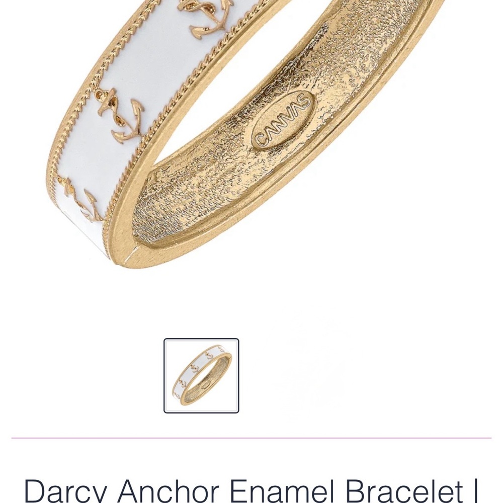 Bella Canvas Gold and White Anchor Bracelet